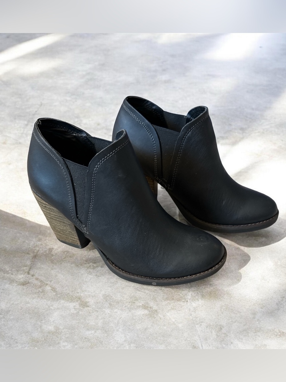 Ankle Booties Black Leather